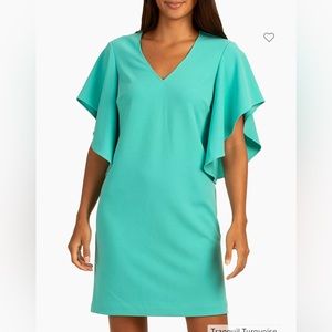 Trina Turk Moore Flutter Sleeve Minidress, turquoise, size 10